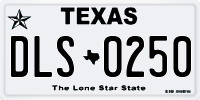 TX license plate DLS0250