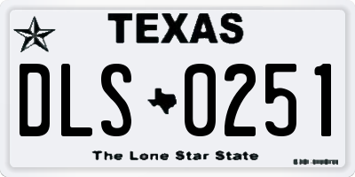 TX license plate DLS0251