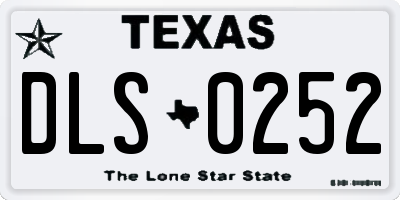 TX license plate DLS0252