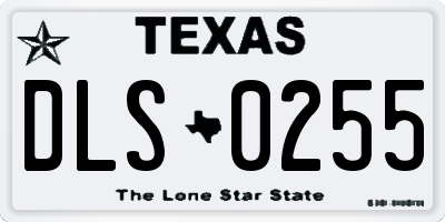 TX license plate DLS0255