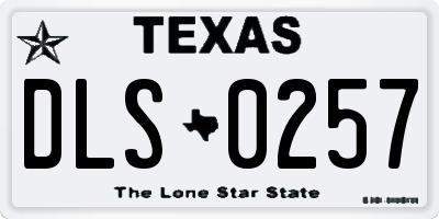 TX license plate DLS0257