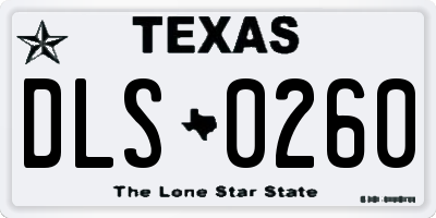 TX license plate DLS0260