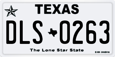 TX license plate DLS0263