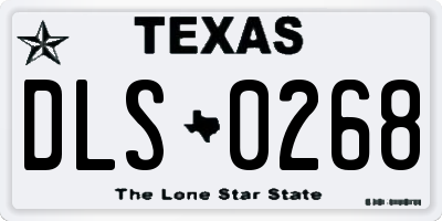 TX license plate DLS0268