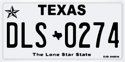 TX license plate DLS0274