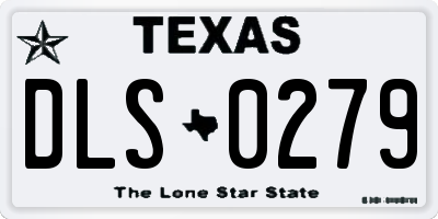 TX license plate DLS0279