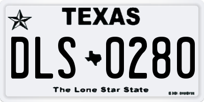 TX license plate DLS0280