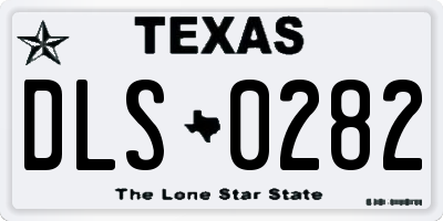 TX license plate DLS0282