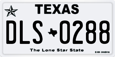 TX license plate DLS0288