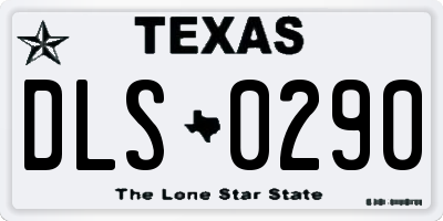TX license plate DLS0290