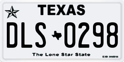 TX license plate DLS0298