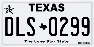 TX license plate DLS0299