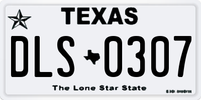 TX license plate DLS0307