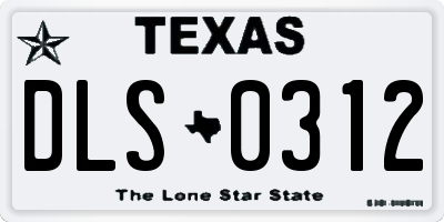 TX license plate DLS0312