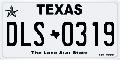 TX license plate DLS0319