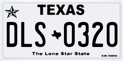 TX license plate DLS0320