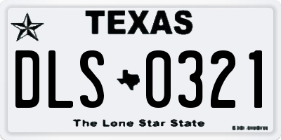 TX license plate DLS0321