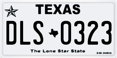 TX license plate DLS0323