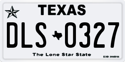TX license plate DLS0327