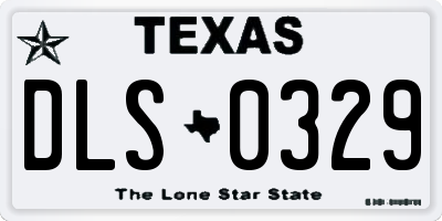TX license plate DLS0329