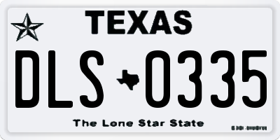TX license plate DLS0335