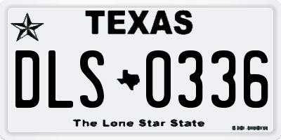 TX license plate DLS0336