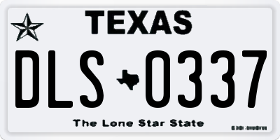 TX license plate DLS0337