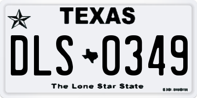 TX license plate DLS0349