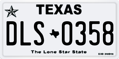 TX license plate DLS0358
