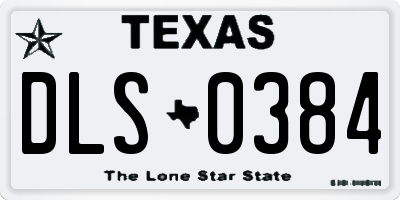 TX license plate DLS0384