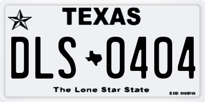 TX license plate DLS0404
