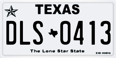 TX license plate DLS0413