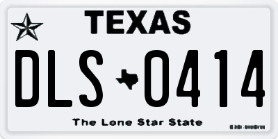 TX license plate DLS0414