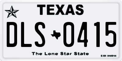 TX license plate DLS0415