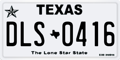 TX license plate DLS0416