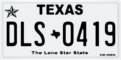 TX license plate DLS0419
