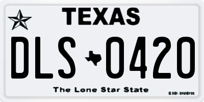 TX license plate DLS0420