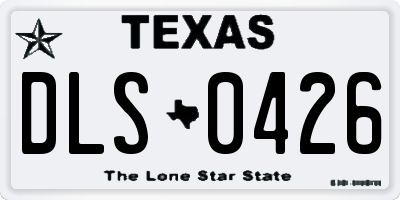 TX license plate DLS0426