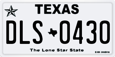 TX license plate DLS0430