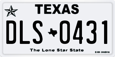 TX license plate DLS0431
