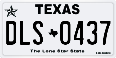 TX license plate DLS0437