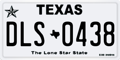 TX license plate DLS0438