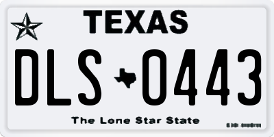 TX license plate DLS0443