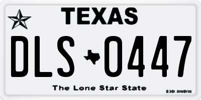 TX license plate DLS0447