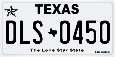 TX license plate DLS0450