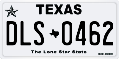 TX license plate DLS0462