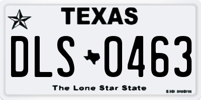 TX license plate DLS0463