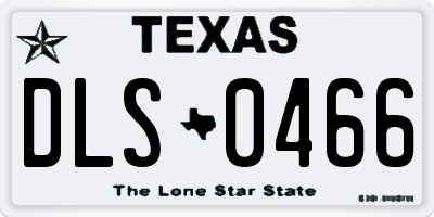 TX license plate DLS0466