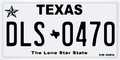 TX license plate DLS0470