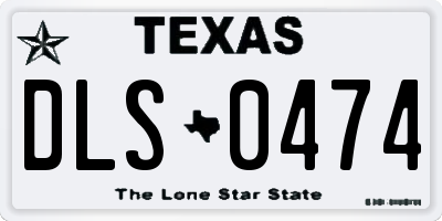 TX license plate DLS0474